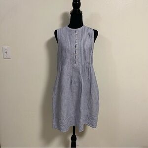 Faherty Dress Women’s Size Small Blue White Stripe Sleeveless Linen Dress